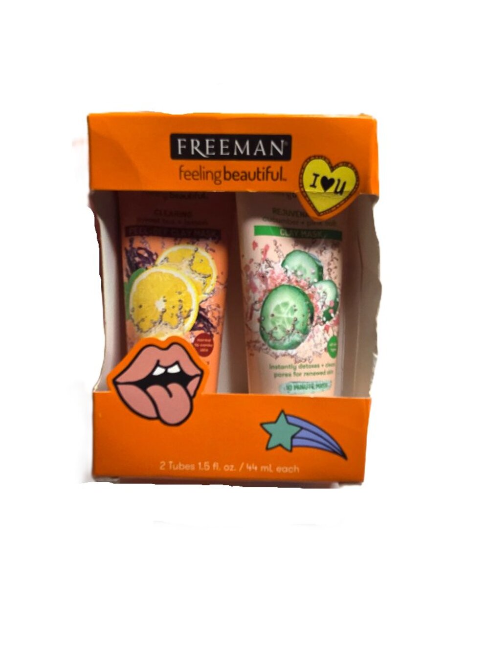 New Freeman Twin Pack Beauty Clay Mask Cucumber Skin Care Peel Cleanse